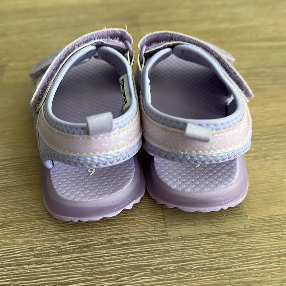 Kids Lilac Sparkle Adjustable Sandals